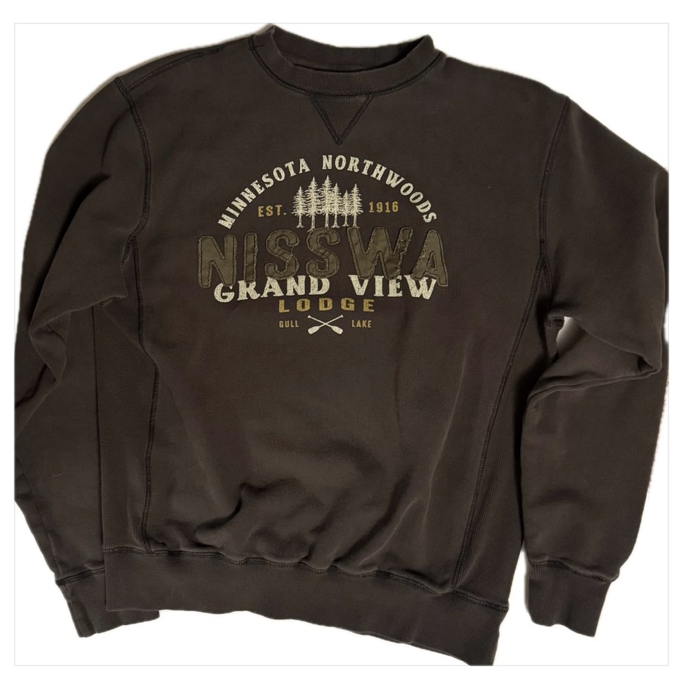 Blue 84 Nisswa Grand View Lodge Black Crewneck Sweater